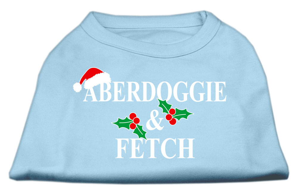 Aberdoggie Christmas Screen Print Shirt Baby Blue L